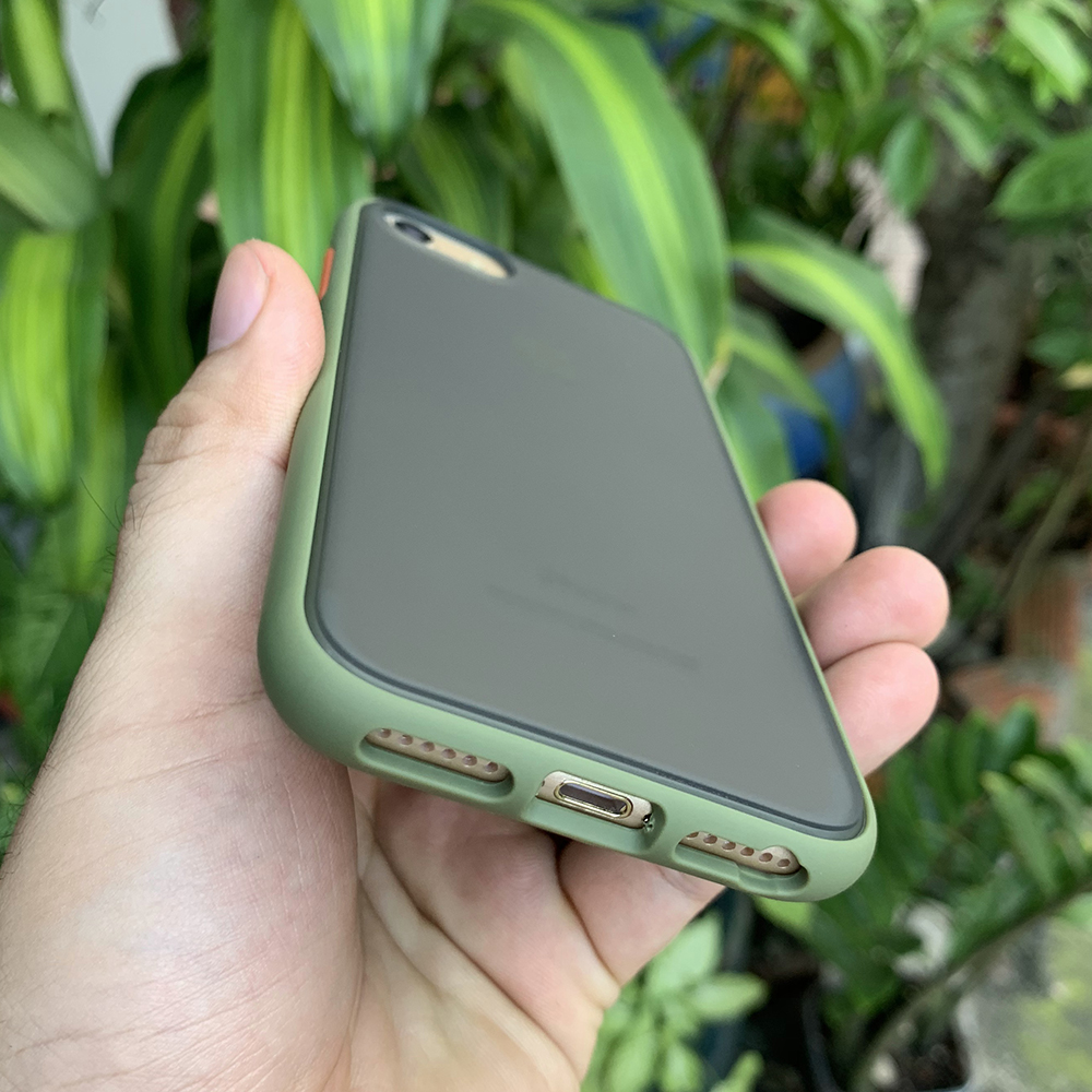 Ốp lưng chống sốc dành cho iPhone 7 vs iPhone 8 nút bấm màu cam - Màu xanh