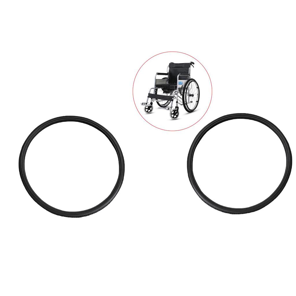 2Pcs Heavy Duty Polyurethane  Wheelchair Street Tire for 24x1 3/8 inch