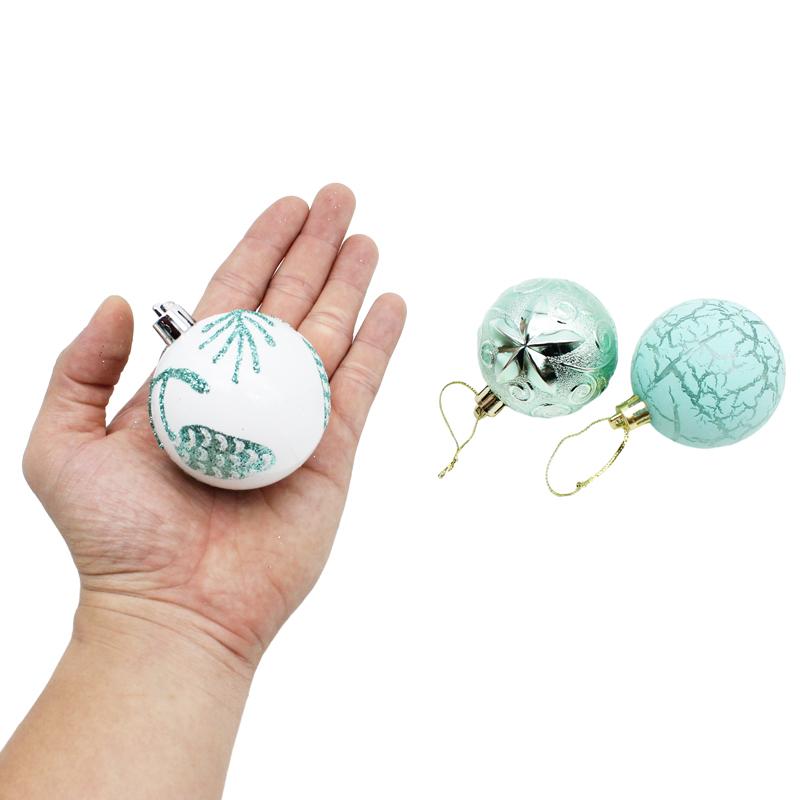 Hộp 12 Trái Châu Trang Trí Giáng Sinh - 6ADCL12-H3/2H - Màu Xanh Mint