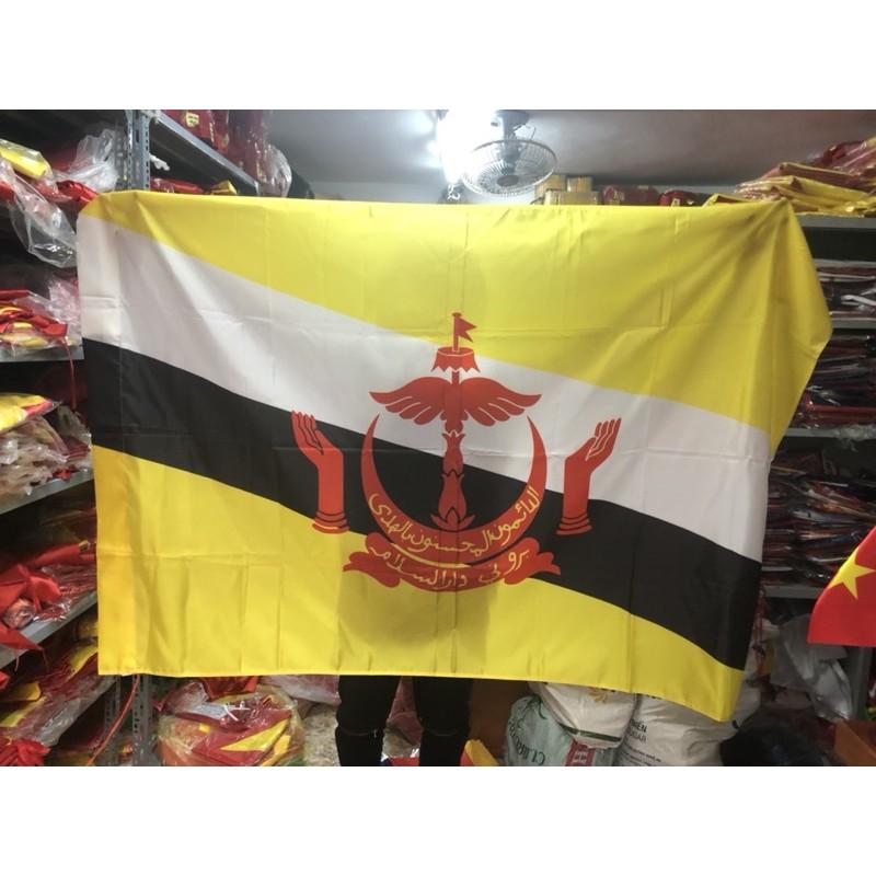 Quốc kỳ Brunei in thẩm thấu 1 lớp vải 1x1,5m