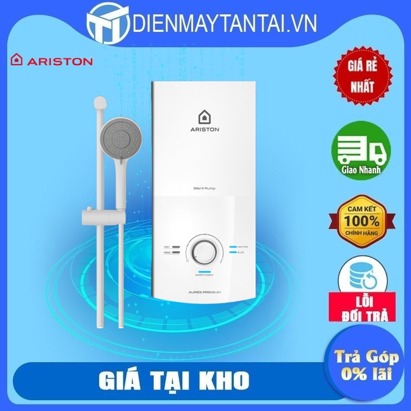 MÁY NÓNG TẮM TRỰC TIẾP ARISTON AURES PREMIUM 4.5P IVORY - Hàng chính hãng