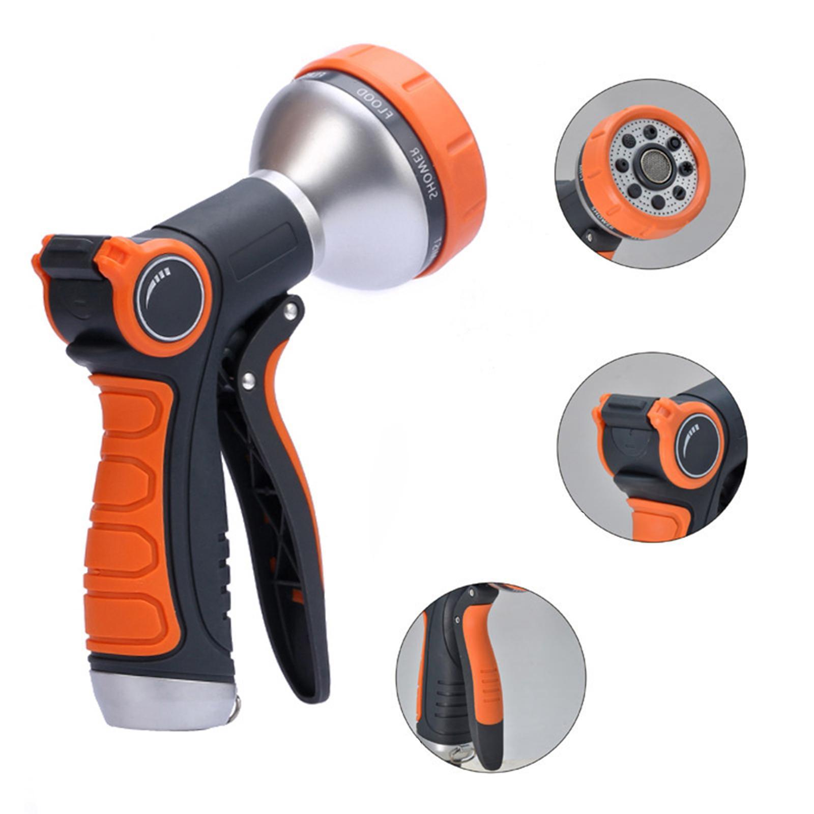 Garden Hose Nozzle Water Hose Nozzle with 8 Adjustable Spray Patterns - Heavy Duty Hand Sprayer for Watering Plants Cleaning Cars Showering Pets