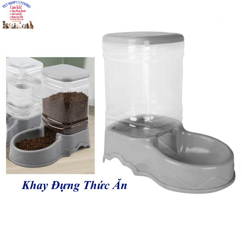 Khay ăn hoặc Khay uống tự động cho Chó Mèo Dung tích 3.5l Khắc lượn sóng ở viền Chất liệu nhựa an toàn,Sạch sẽ, Tiện lợi