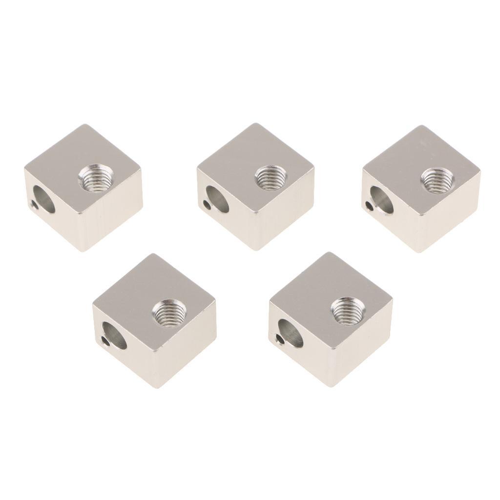 5Piece Aluminum Heater Block For Makerbot 3D Printer Extruder 20X20x10mm MK8