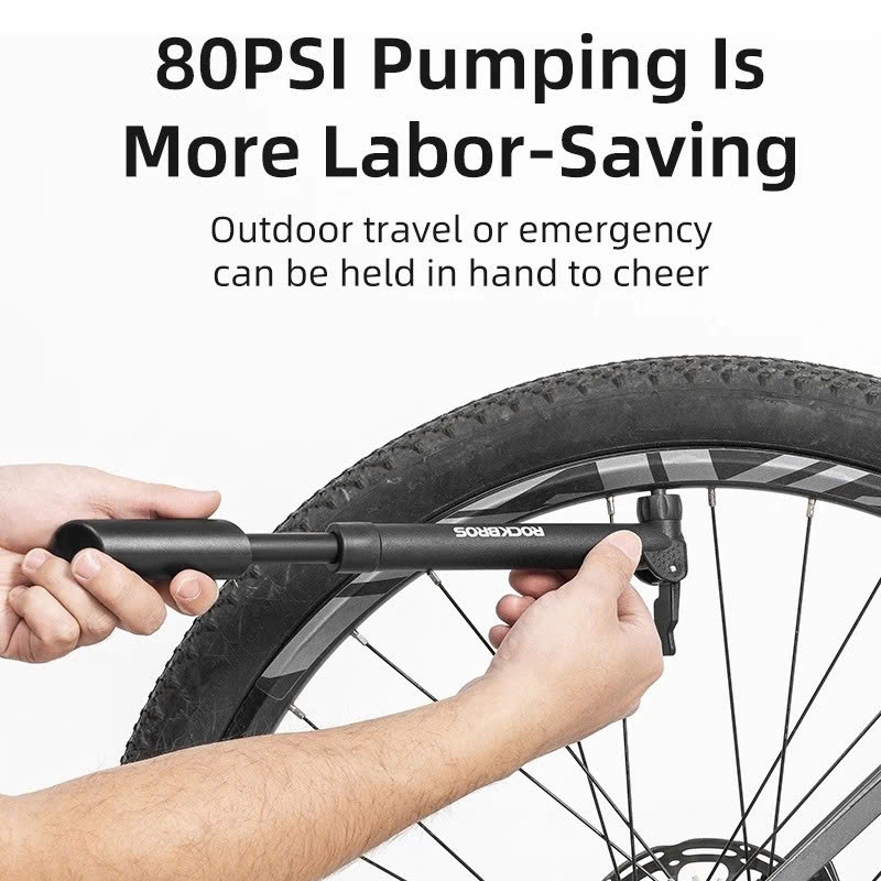 Bơm Xe Đạp Mini Treo Xe Gắn Khung Sườn Có Đế Gắn Sử Dụng Khẩn Cấp 70Psi Siêu Nhẹ GỒM 1 Bơm, 1 giá đỡ,