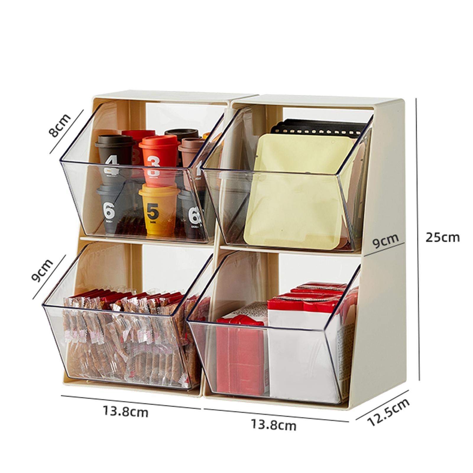 Tea Bags Organizer Divided Container Multifunctional for Kitchen Cabinets