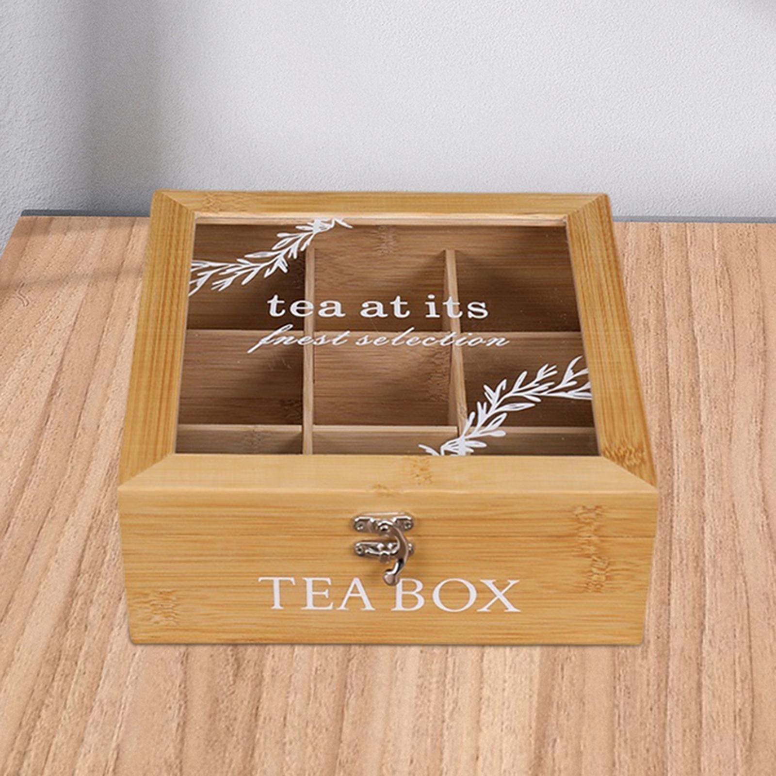 Wooden Tea Organizer 9 Grid Jewelry Organizer for Cabinets Desktop Decor