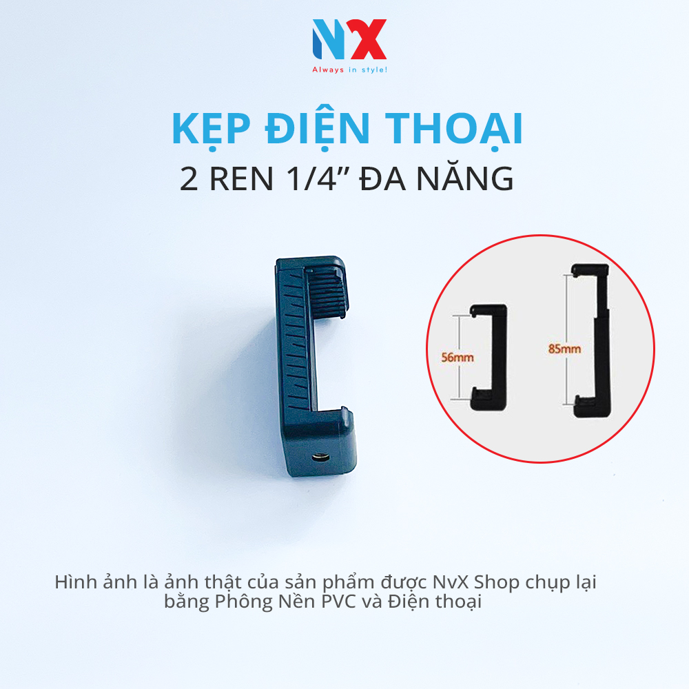 Đầu kẹp giữ giữ điện thoại thông minh có 2 Ren 1/4 tiện lợi để gắn Điện thoại tùy ý