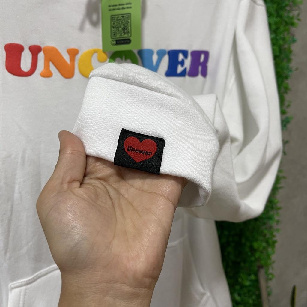 Áo hoodie nỉ dày dặn Uncover Colorflul Power đầy đủ tem cổ tag tay Hany shop