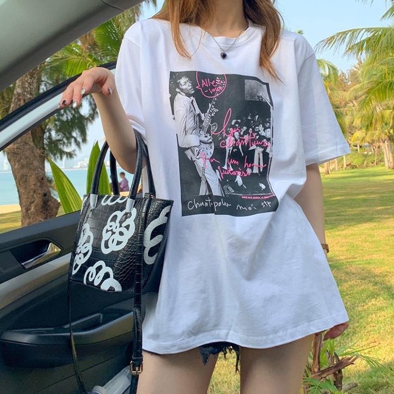 Áo phông nữ 1HITSHOP UNISEX Áo Thun Tay Ngắn Dáng Rộng Thiết Kế Mới Đơn Giản Thời Trang Mùa Hè Dành Cho Nữ