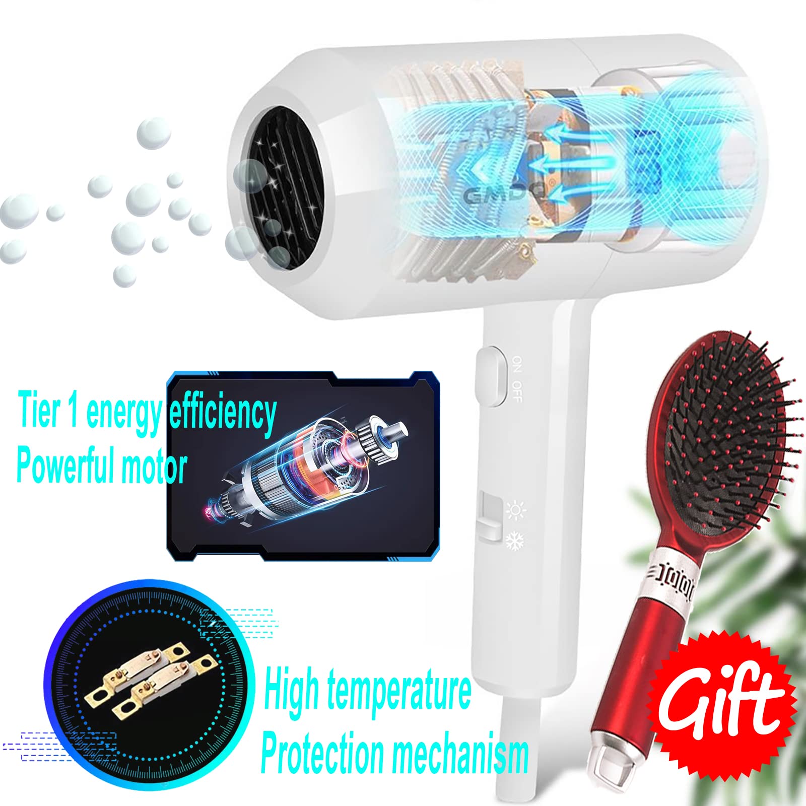 Máy Sấy Tóc Treo Tường A-85 Hot&Cold Wind Blow Hair Dryer Electric Wall 1300W