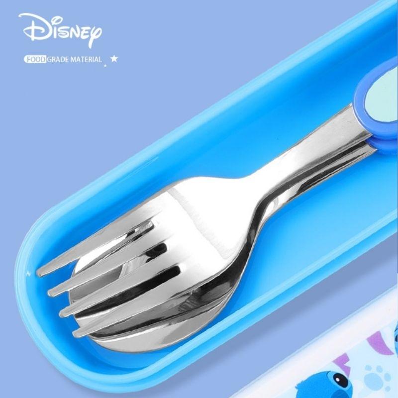 Bộ Thìa và Dĩa ăn inox trẻ em hàng Dlsney có hộp. Hình 3D tươi tắn ,sắc nét