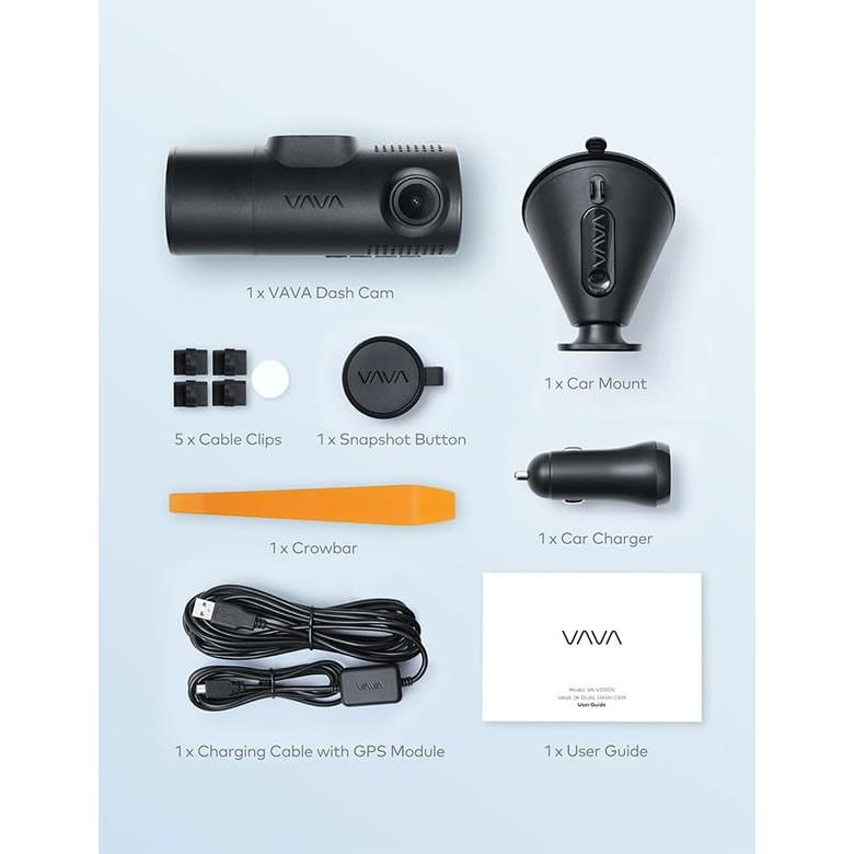 CAMERA HÀNH TRÌNH VAVA DUAL DASH CAM 2K – 2 CAMERA &amp; MÀN HÌNH 2″