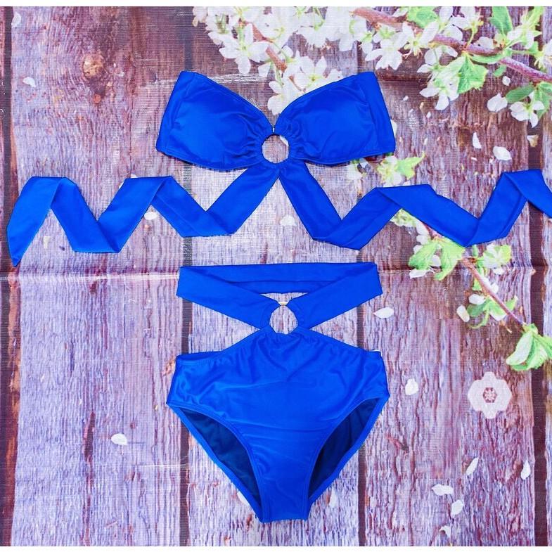 BIKINI 2 Mảnh Phối Khoen Sang Trọng - BIKINISTORE - Màu Xanh Coban