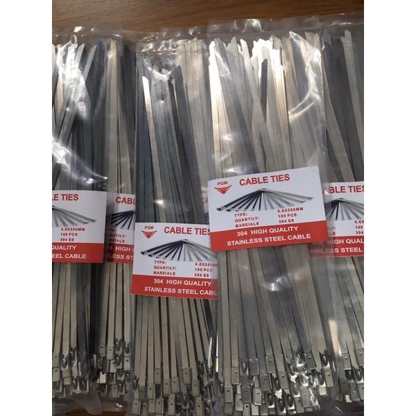 Túi 100 sợi dây rút inox 304 chịu lực, chịu nhiệt size 25cm