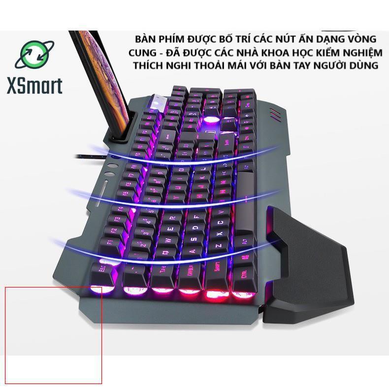 Bàn Phím Gaming K618 Super Pro New 2021 Led Đổi Màu 10 Chế Độ Led Khác Nhau Ngang Phím Cơ PC - Hàng Chính Hãng