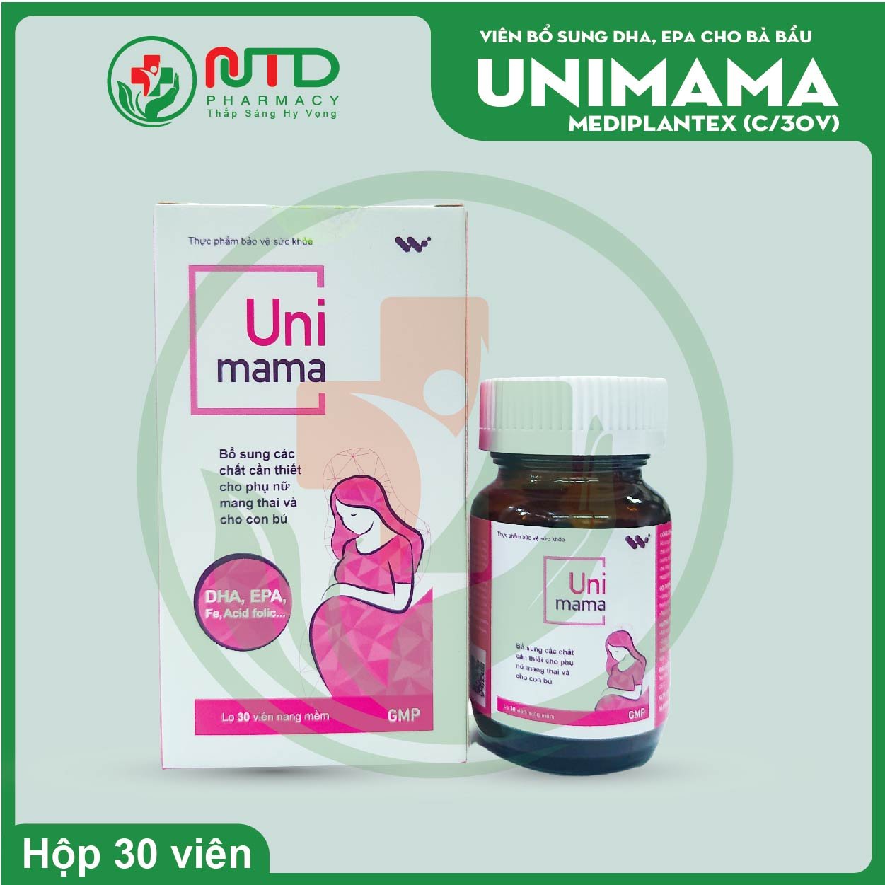 Thực phẩm bảo vệ sức khỏe Unimama bổ sung DHA, EPA cho phụ nữ mang thai