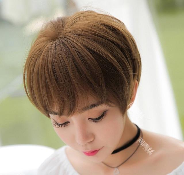 Tóc giả nguyên đầu tomboy tặng lưới chùm