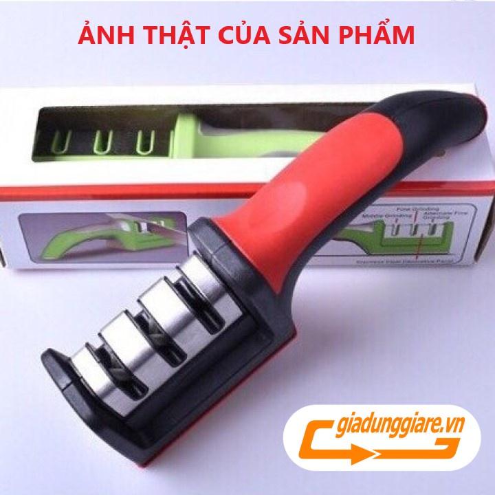 ( Bán sỉ ) Dụng cụ mài dao kéo 3 khe (3 cấp độ) tay cầm tiện lợi mài dao sắc bén nhanh và hiệu quả