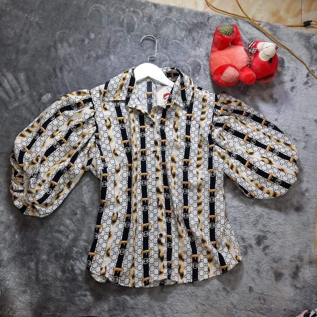 Áo sơmi công sở nữ tay phồng