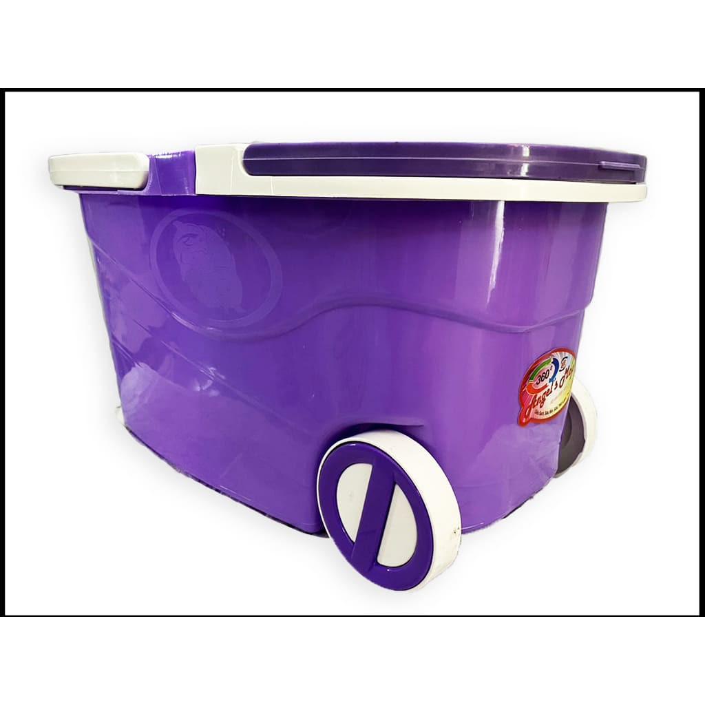 Bộ lau nhà 360 cao cấp thùng lau tự vắt thông minh lồng inox cây lau inox chắc chắn kèm 2 bông lau sợi cotton thấm hút cực tốt