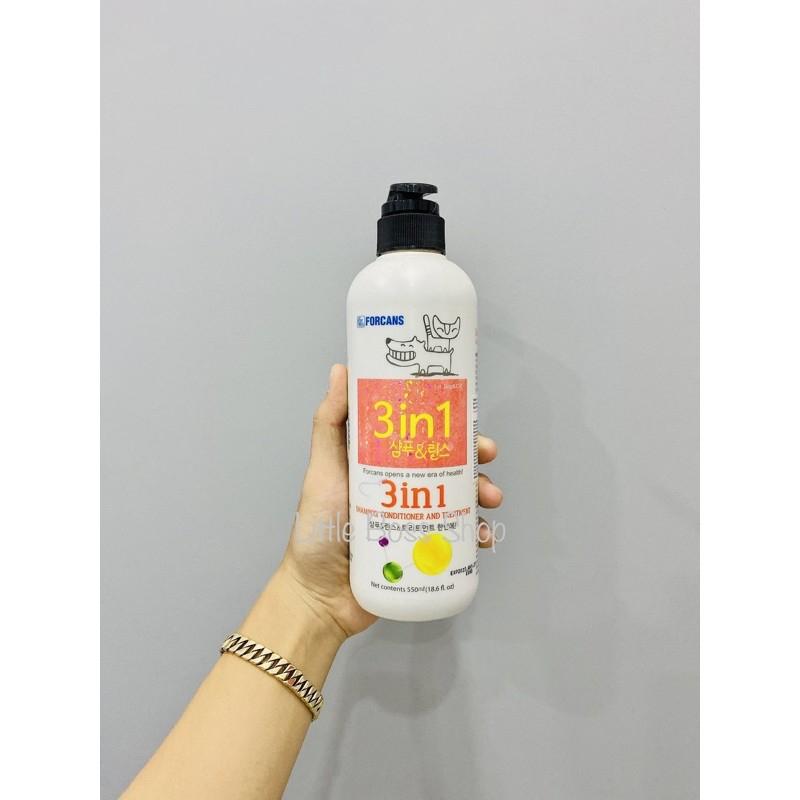 Dầu gội, xả và dưỡng lông 3in1 Forcans dành cho thú cưng