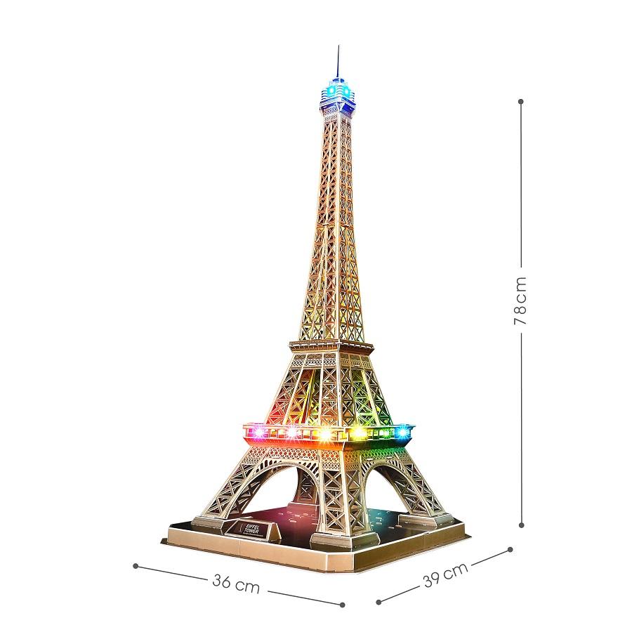 Đồ Chơi Trẻ Em Xếp Hình 3D Có Đèn Led: Tháp Eiffel CUBIC FUN L091H