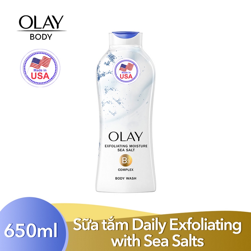 New Sữa Tắm Olay Fresh Daily Exfoliating Sea Salts