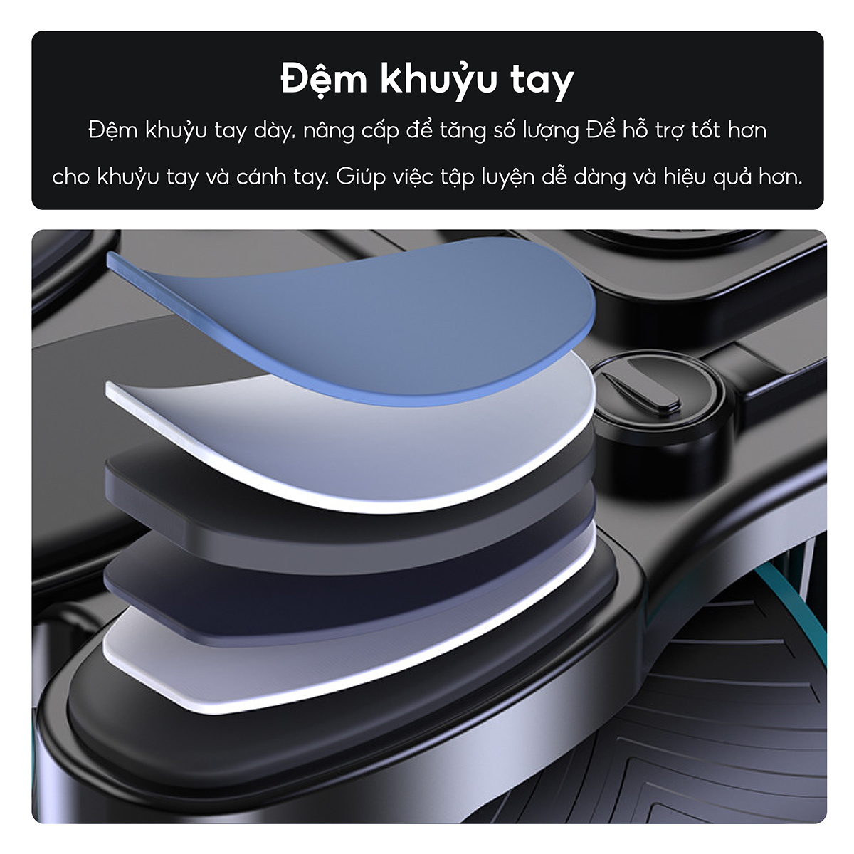 Con Lăn 4 Bánh RW099 Tập Bụng Trợ Lực Thế Hệ Mới - Khuỷu Tay - Plank Tại Nhà