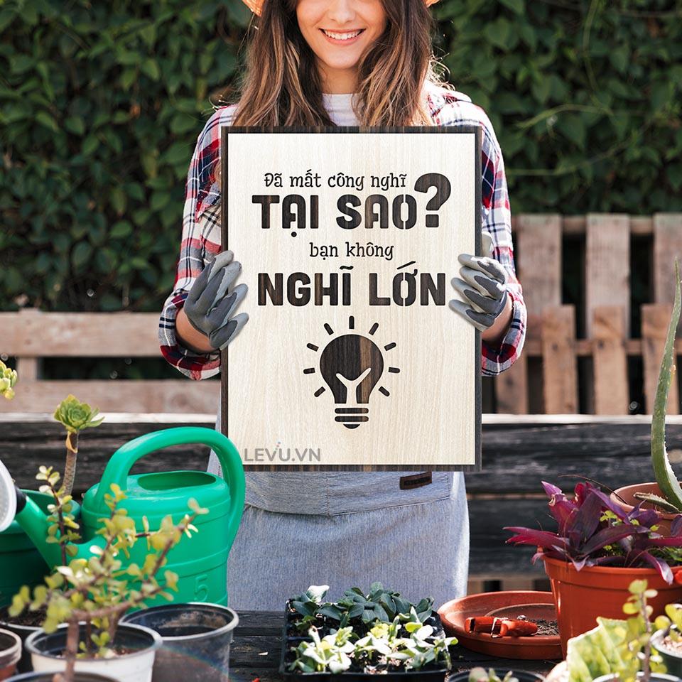 Tranh treo tường tạo động lực LEVU LV037 "Đã mất công nghĩ tại sao không nghĩ lớn"