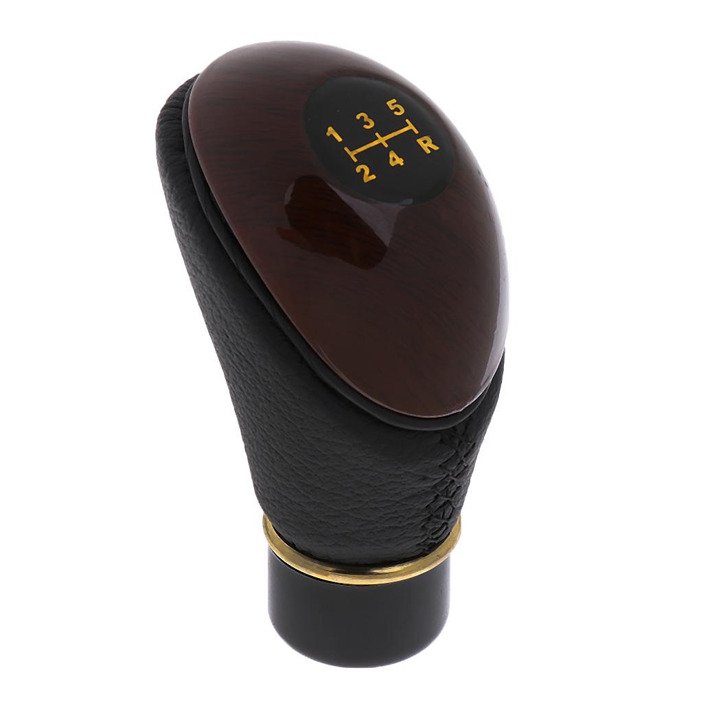 PU Leather Manual 5- Auto Car Gear Stick Shift Shifter Lever Knob