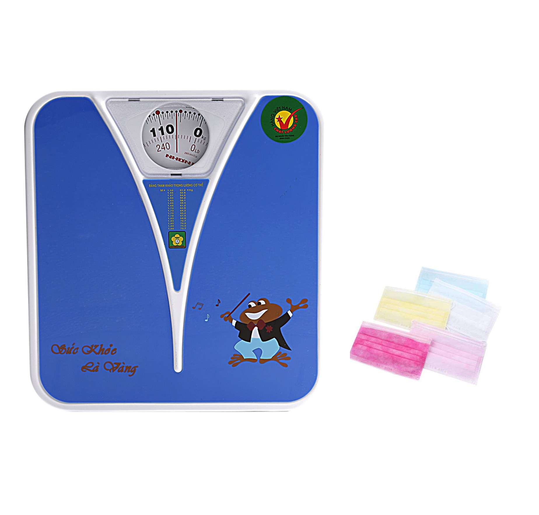 Cân Sức Khỏe 120kg Nhơn Hòa NHHS-120-K2 + Tặng 10 Khẩu Trang Màu Sắc Ngẫu Nhiên