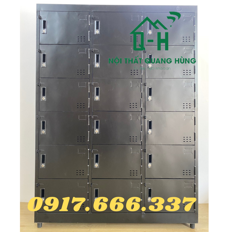 TỦ HỒ SƠ LOCKER TĨNH ĐIỆN 18 NGĂN MÀU ĐEN DÀNH CHO VĂN PHÒNG - 1M8X1M2X45CM