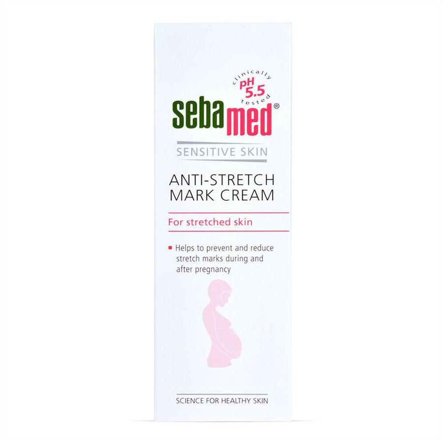 Kem Ngăn Ngừa Và Chữa Rạn Da Cho Mẹ Bầu - Sau Sinh - Tăng Cân Sebamed Sensitive Skin Anti-Stretch Mark Cream ph5.5 Từ Đức Tuýp 200Ml