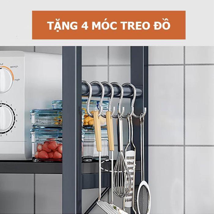 Kệ để đồ nhà bếp, kệ lò vi sóng nhiều tầng tiện lợi, khung sắt sơn tĩnh điện, chân có nệm êm chống xước sàn