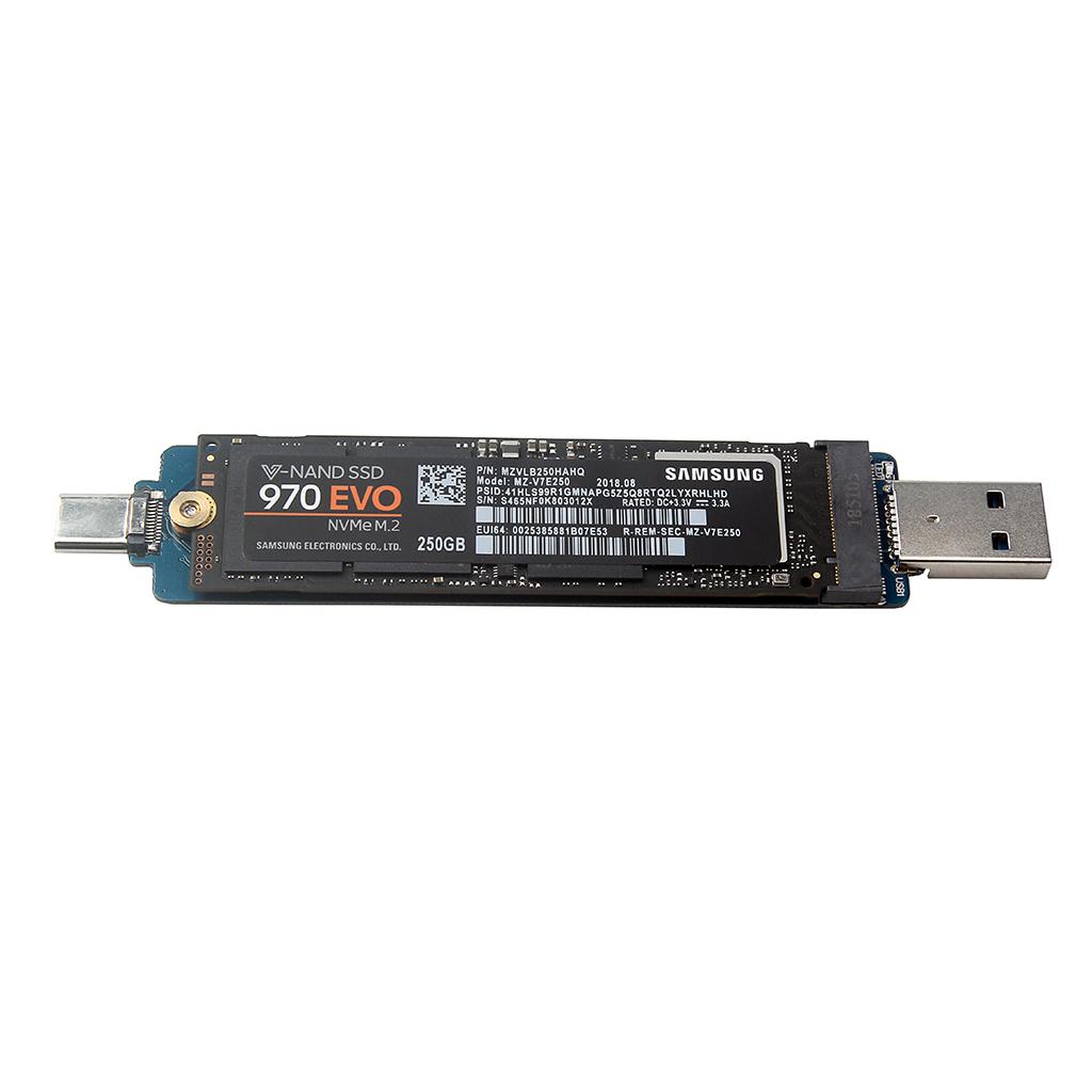 Aluminum M.2 NVME SSD Housing Adapter, USB Type C And Type A to NGFF NVME PCI E