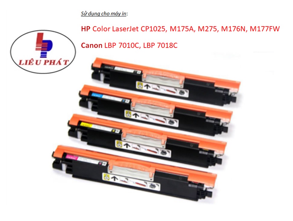 Bộ Mực máy in dành cho máy in Hp M177, M176 | Mực in 130A CF350A, CF351A, CF352A, CF353A tương thích