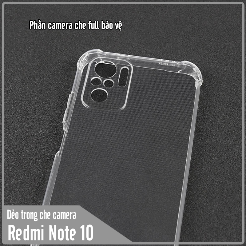 Ốp lưng cho Xiaomi Redmi Note 10 TPU Trong Suốt Che Camera