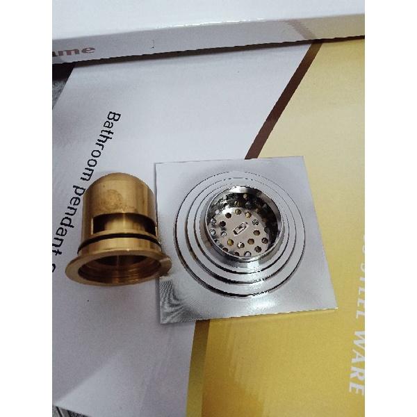 Phễu thoát sàn đồng mạ Chrome đáy hình thoi bằng đồng cao cấp HG05.chống mùi hôi tuyệt đối