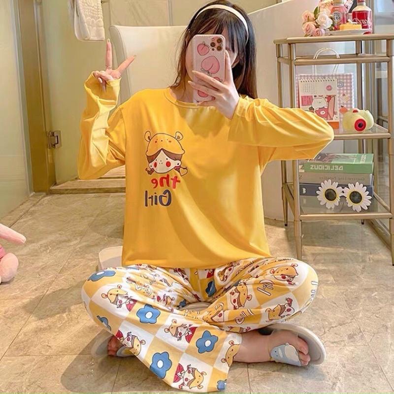Set thun mặc nhà dài tay