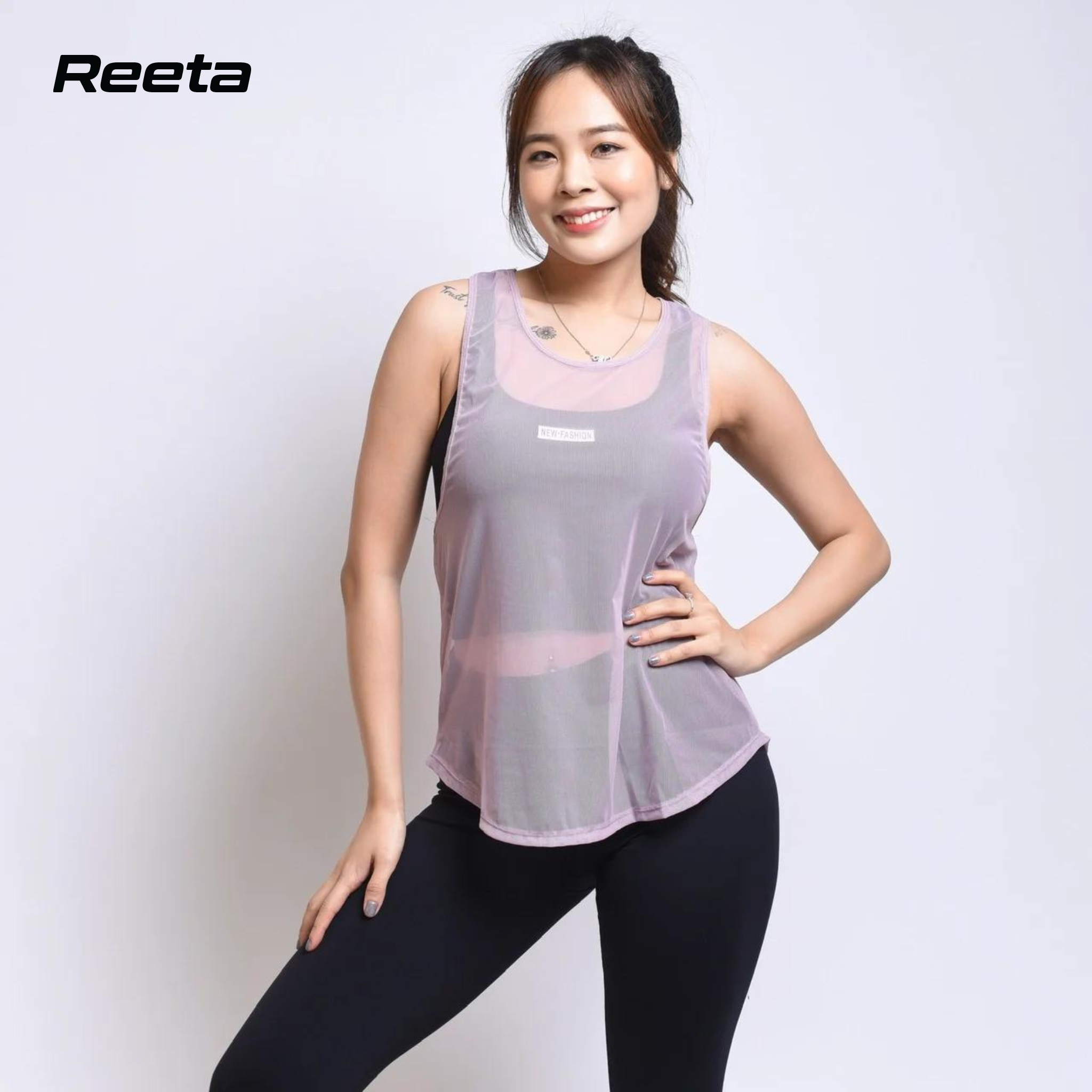 Áo Tanktop nữ REETA thoải mái tập Gym, Yoga với chất vải thun lưới đa dạng màu sắc - A1697