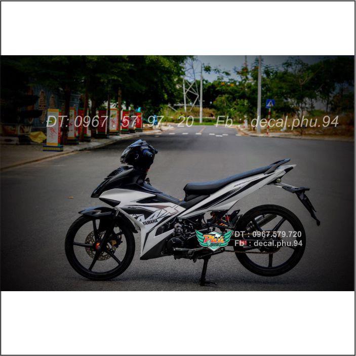 Tem Exciter 150 Mx trắng đen kiểng