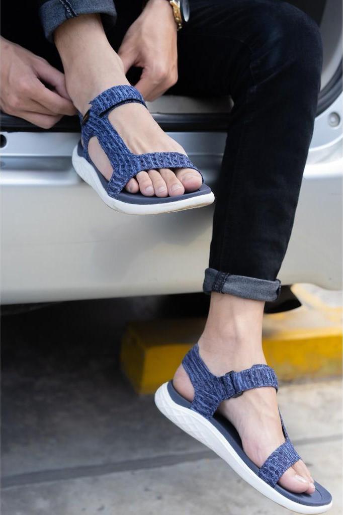 GIÀY SANDAL NAM STEELER - BLACK-KNIT