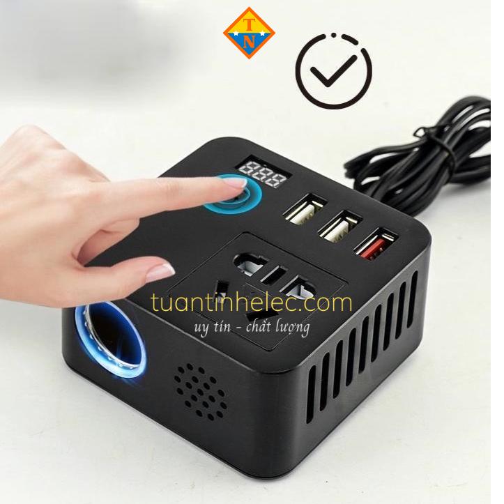 (Máy Biến Tần) Chuyển đổi nguồn 12Vdc/24Vdc sang 220Vac 150W cho xe hơi, ô tô # phụ kiện ô tô