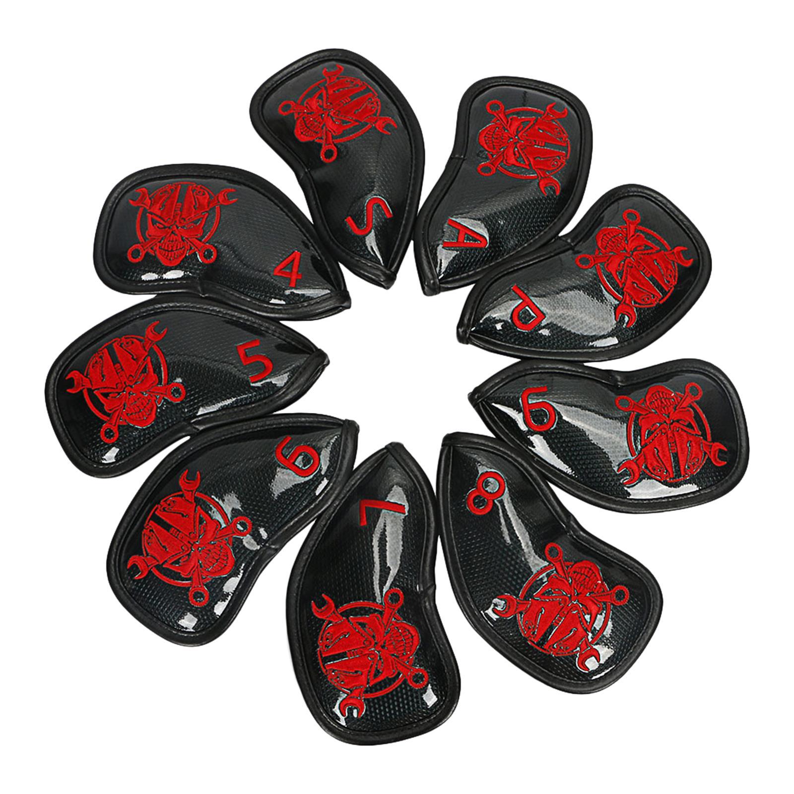 PU Leather Golf Iron Headcover Waterproof Club Head Cover