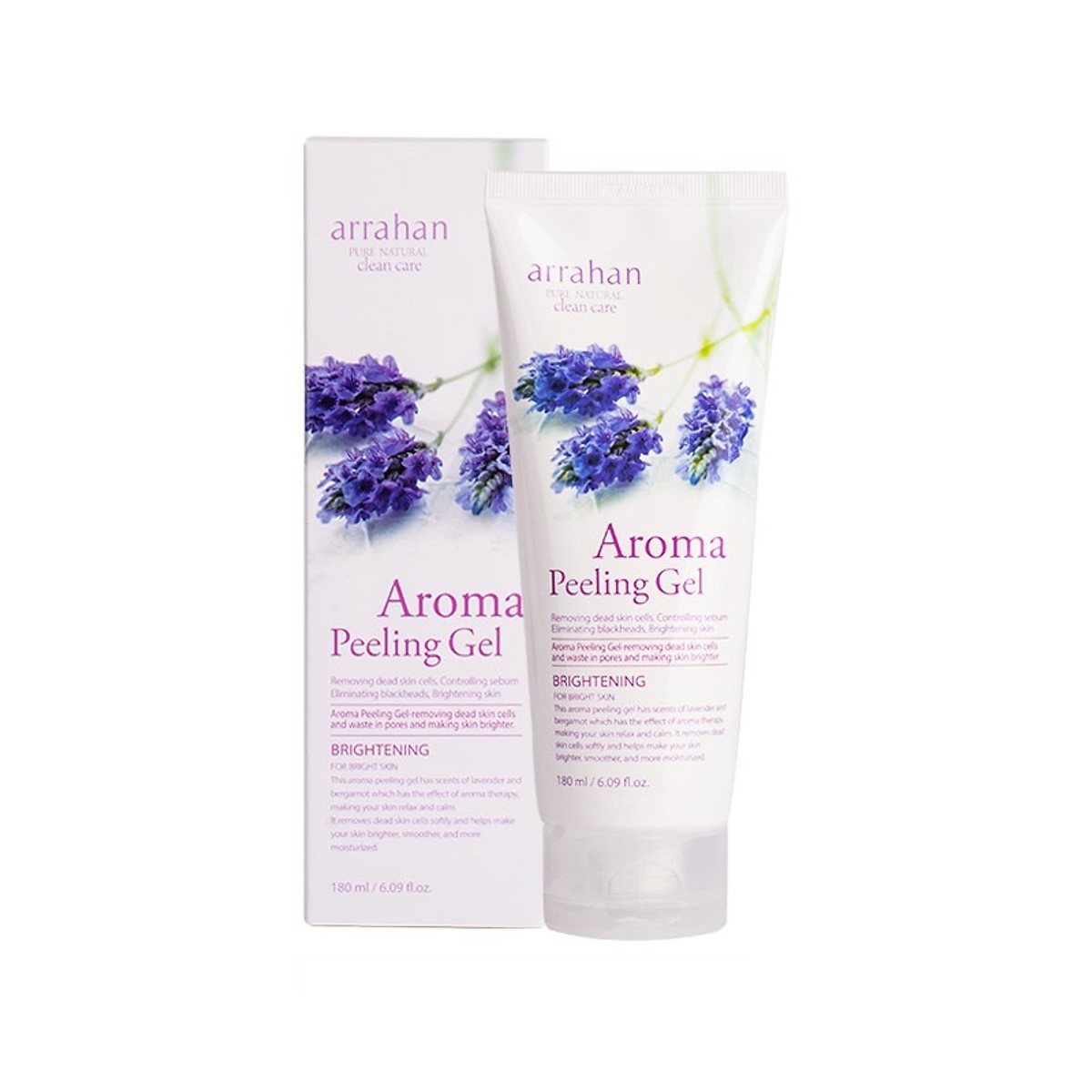 Gel tẩy da chết làm sạch sâu và xòa mờ thâm, nám hương hoa oải hương Arrahan 180 ml - Hàn Quốc Chính Hãng