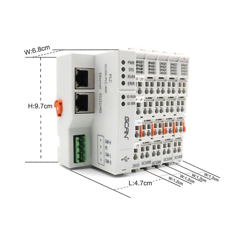 Bộ điều khiển logic lập trình PLC Codesys Trung Quốc Bộ điều khiển công nghiệp siêu nhỏ có thể mở rộng thương hiệu GCAN cho máy phân loại thư
