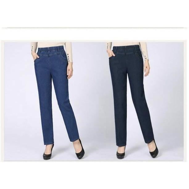 quần jean trung niên ống suông cao cấp (thời trang trung niên Lolita xinh) GD04-1220