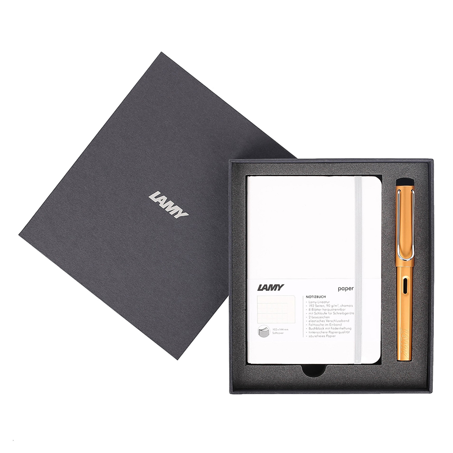 Gift Set Lamy Notebook A6 Softcover White + Lamy Al-Star Bronze - GSA6-Al0017