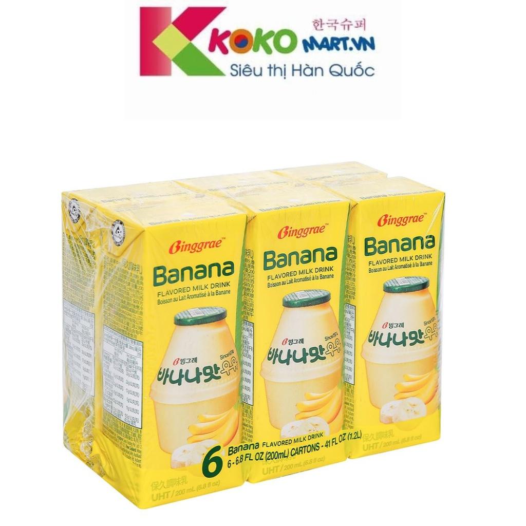 Sữa chuối Hàn Quốc 200ml lốc 6 hộp